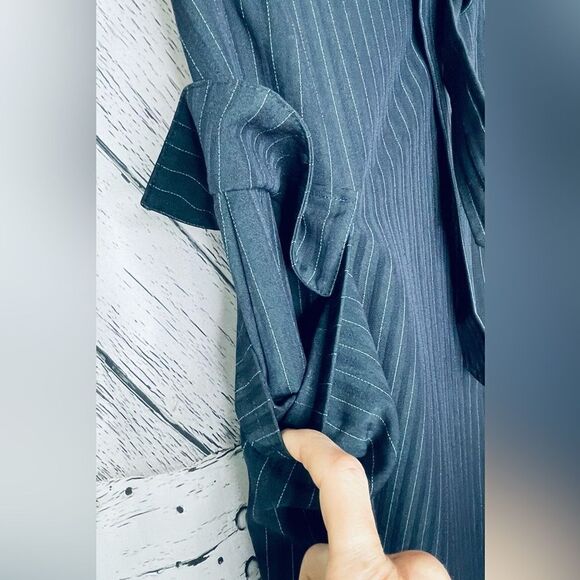 Prologue Striped Wrap Skirt Belt Asymmetric Hem 6 - Picture 4 of 8